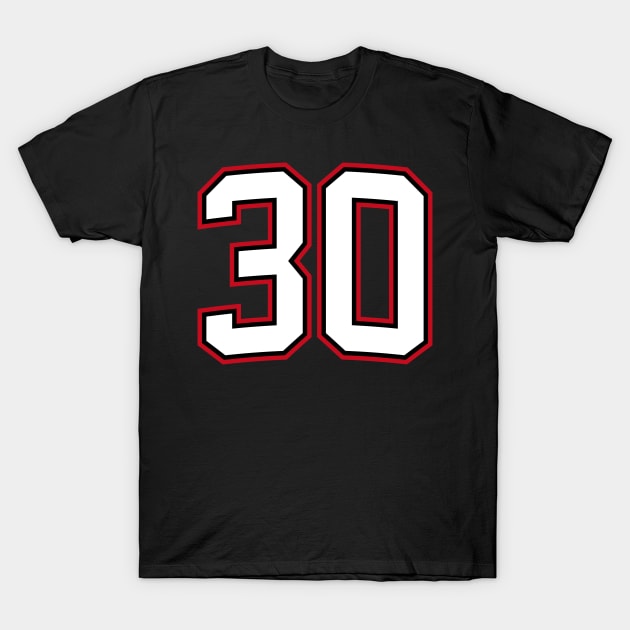 Number Thirty 30 T-Shirt by cowyark rubbark